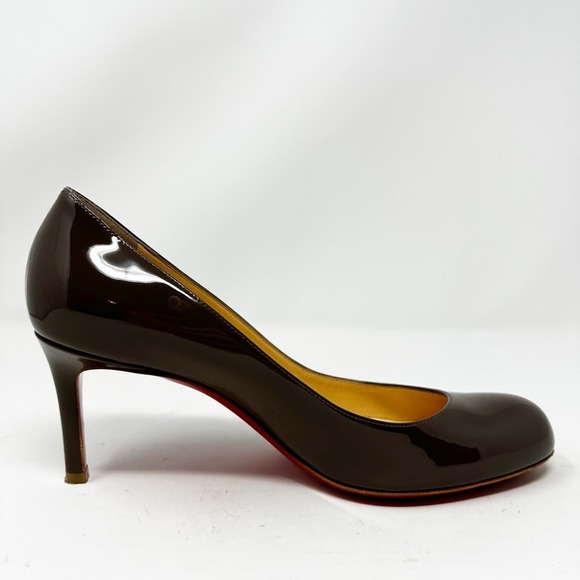 Christian Louboutin Brown Patent Leather Heels - Picture 9 of 12